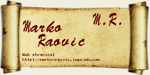 Marko Raović vizit kartica